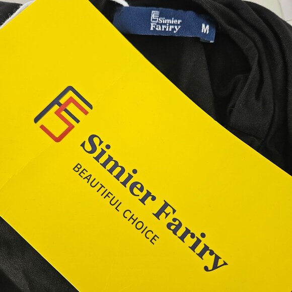 Black Floral Womens Midi Dress With Drawstring Waist Size Med Career Dinner - Picture 10 of 11